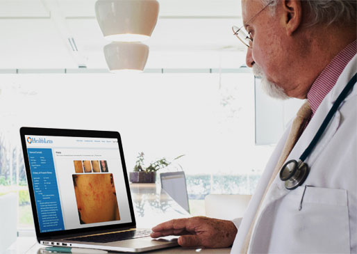 physician diagnosing virtual visit